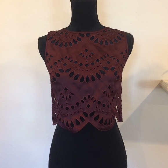 Tops - Cutout silk crop top